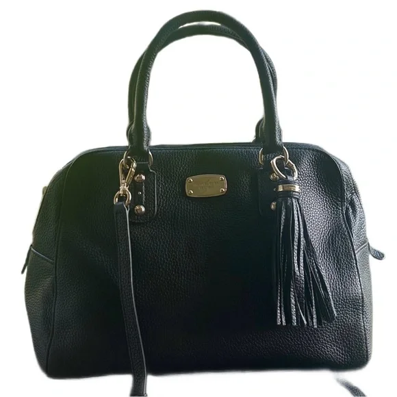 Michael Kors Black Satchel with Gold Details - Picture 2 of 10